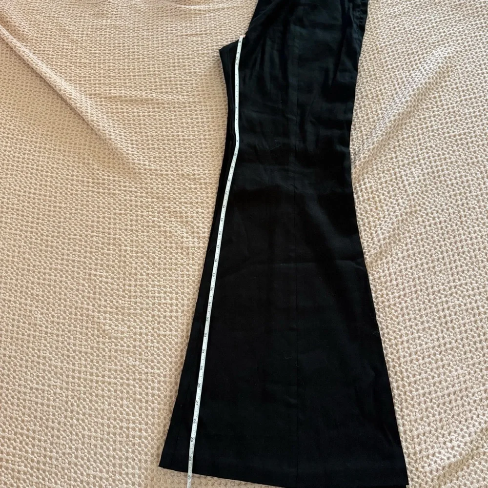 Anthropologie High-Rise Flare Linen Pants Black 10P | NWT $138 Trousers - Picture 10 of 11